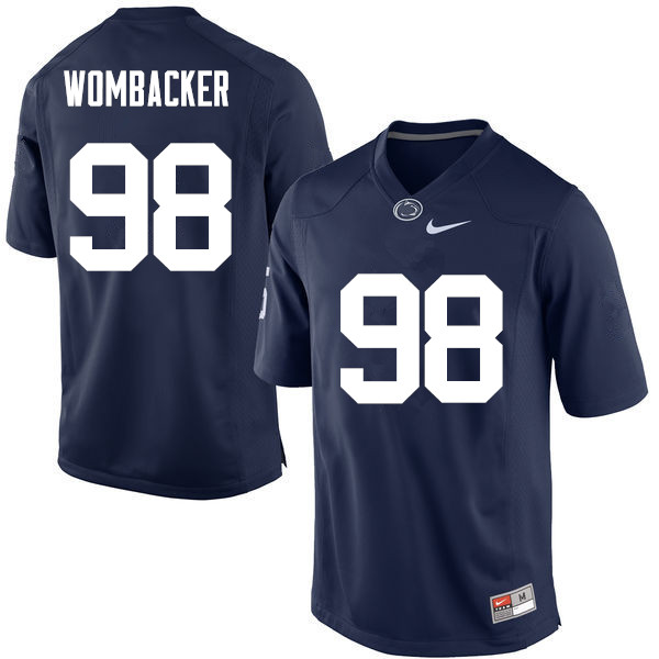 Men Penn State Nittany Lions #98 Jordan Wombacker College Football Jerseys-Navy - Click Image to Close